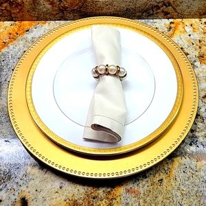 Royal Doulton set of 2 Dinner Plates BB2701 Gold Encrusted Bone China